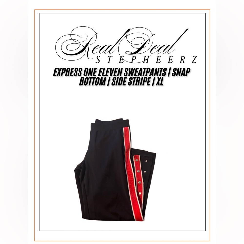 Express Stripe Snap Bottom Sweatpants